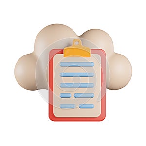 Cloud Report Data 3D Icon