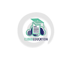 Cloud Report Icon Logo Design. Vector illustration icon with the concept of a cloud computing system for document management servi