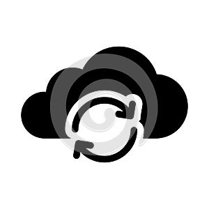 Cloud restore vector glyph flat icon