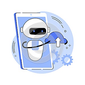Cloud robotics abstract concept vector illustration.