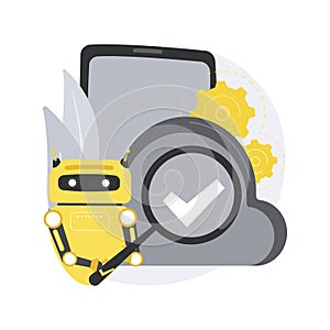 Cloud robotics abstract concept vector illustration.