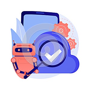 Cloud robotics abstract concept vector illustration.