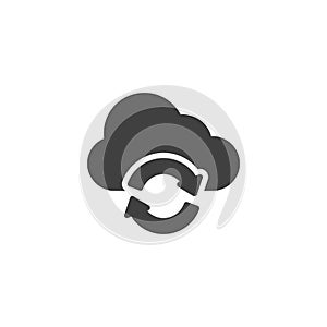 Cloud with rotating arrows vector icon