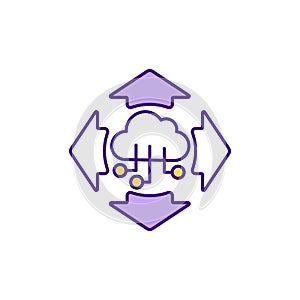 Cloud scalability RGB color icon