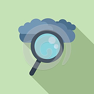 Cloud search filter icon flat vector. Bookmark online