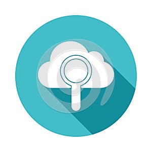 cloud search icon in Flat long shadow style