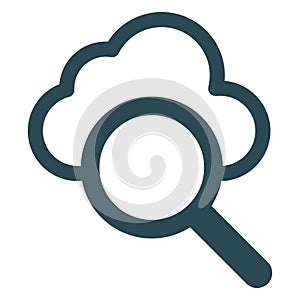 Cloud Search Isolated Vector Icon easily editable
