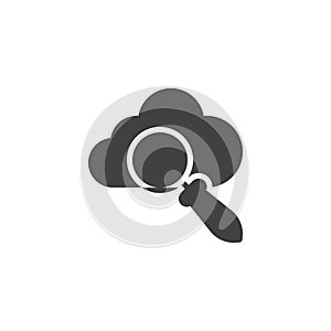 Cloud search vector icon