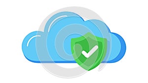 Cloud Security Checkmark Icon, Data Verified Vector, vector design Generative AI