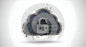Cloud Security Concept with Padlock and Data Protection