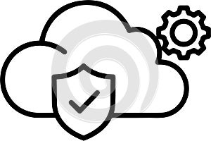 Cloud Security and Data Protection Icon computing shield