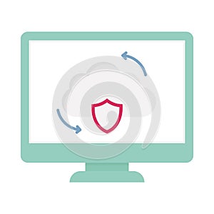 Cloud security Flat Vector icon which can easily modify or edit photo