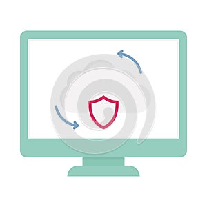 Cloud security Flat Vector icon which can easily modify or edit