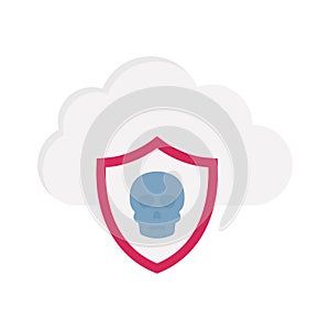 Cloud security Flat Vector icon which can easily modify or edit