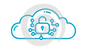 Cloud Security Icon: Data Protection & Network Safety, vector design Generative AI