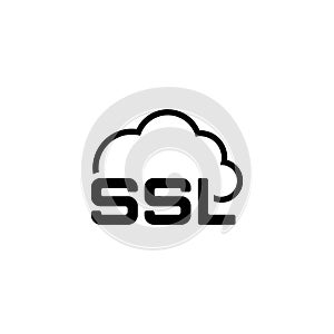 Cloud Security Icon. Flat Design