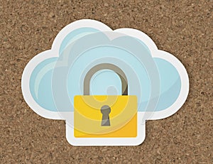 Cloud security icon technology symbol