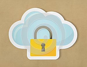 Cloud security icon technology symbol