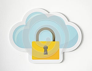 Cloud security icon technology symbol