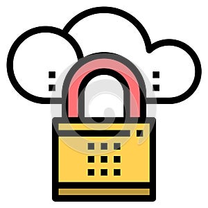 CLOUD SECURITY ICON VECTOR