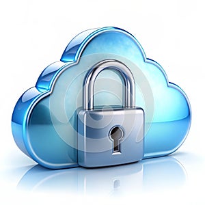 Cloud Security isolated on white background
