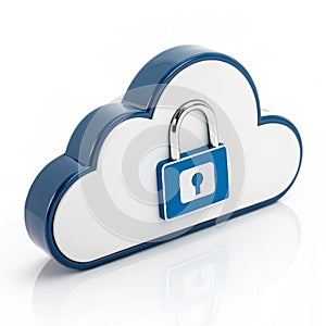 Cloud security isolated on white background