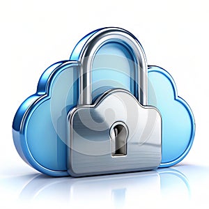 Cloud Security isolated on white background