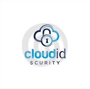 Cloud Security Logo Icon Design. Cloud Key Logo Template. Cloud Lock Logo Icon Design Template. Cloud Secure Logo Access and Data.