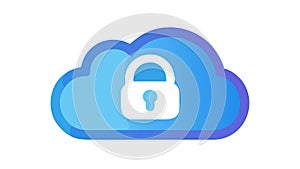 Cloud Security Padlock Icon, Data Protection Online Safety, vector design Generative AI