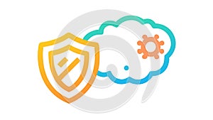 Cloud Security Shield: Digital Protection Gear, vector design Generative AI