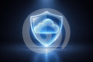 Cloud Security Shield Protecting Digital Data