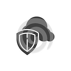 Cloud security shield vector icon