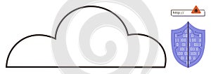 Cloud Security with Shield and Warning Alert for Data Protection Online