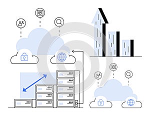 Cloud Computing with Data Storage, Security, Analytics, and Growth Chart