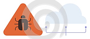 Cloud Security Warning with Bug Icon Highlighting Vulnerabilities