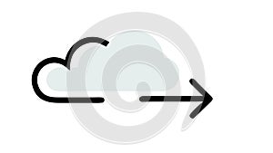 Cloud Send Icon: Data Upload Flat Design, vector design Generative AI