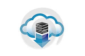 Cloud Server Arrow Logo Design