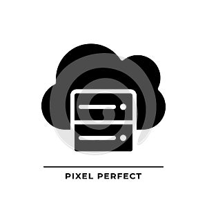 Cloud server black glyph icon