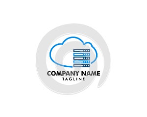 Cloud Server Computer Logo Design Template