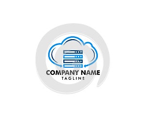 Cloud Server Computer Logo Design Template
