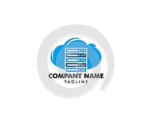 Cloud Server Computer Logo Design Template