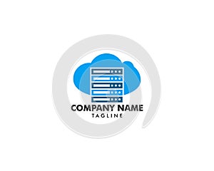Cloud Server Computer Logo Design Template