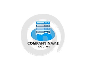 Cloud Server Computer Logo Design Template