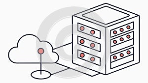Cloud Server Connection, Digital Networking and Data Storage, vector design Generative AI