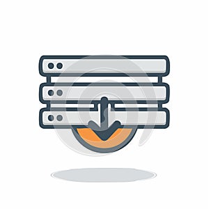 Cloud Server Data Download Vector Icon