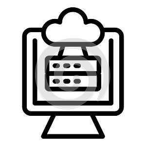 Cloud server data icon outline vector. Secure vpn