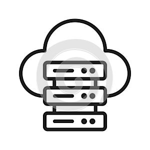 Cloud and Server Data icon vector image. Suitable for mobile apps, web apps and print media.