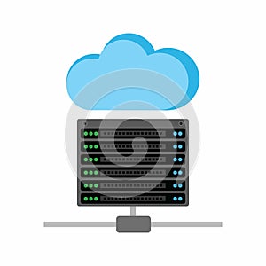 Cloud and Server Data icon vector image.