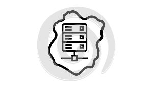 Cloud Server and Data Storage Outline Icon
