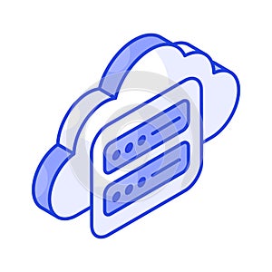 Cloud server, data storage, premium vector of online data storage